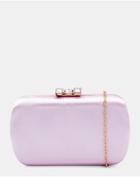 Morgan & Taylor - Posey Satin Clutch in Pink