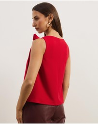 Atmos&Here - Lunet Statement Bow V-Neck Top