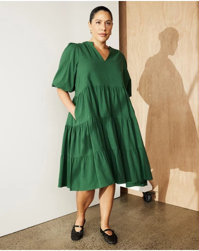 Atmos&Here Curvy - Eydis Cotton Midi Dress