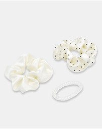 Morgan & Taylor - Mara Scrunchie Set in White