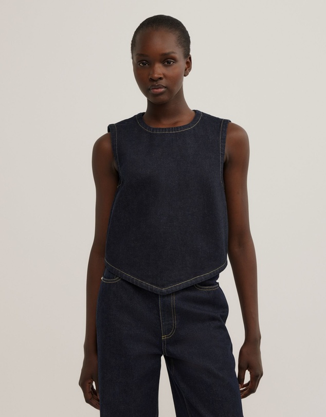 Witchery - Denim Scarf Hem Top
