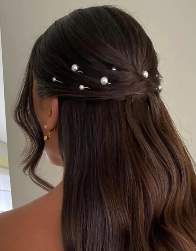 The White Collection - Mila - 10mm Pearl Bridal Hair Pin Trio