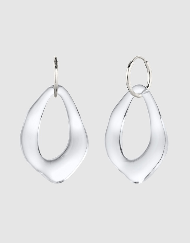 Elli Jewelry - Translucent Resin Pendant Hoops in 925 Sterling Silver