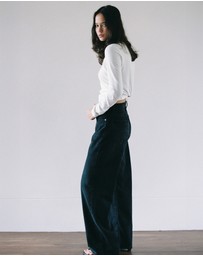 Outland Denim - Olive Mid Slouchy Wide Jean