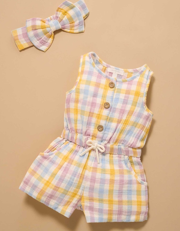 Purebaby - Check Jumpsuit -Kids-Babies