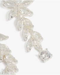 Lovisa - Silver Plated Cubic Zirconia Medium Flower Vine Drop Earrings
