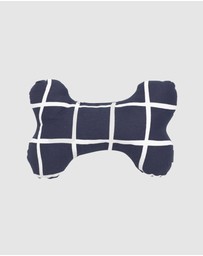 Mog & Bone - Printed Bone Soft Toy - Navy Check Print