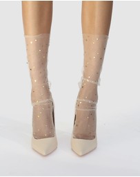 High Heel Jungle - Starry Sky Tulle Socks - Nude