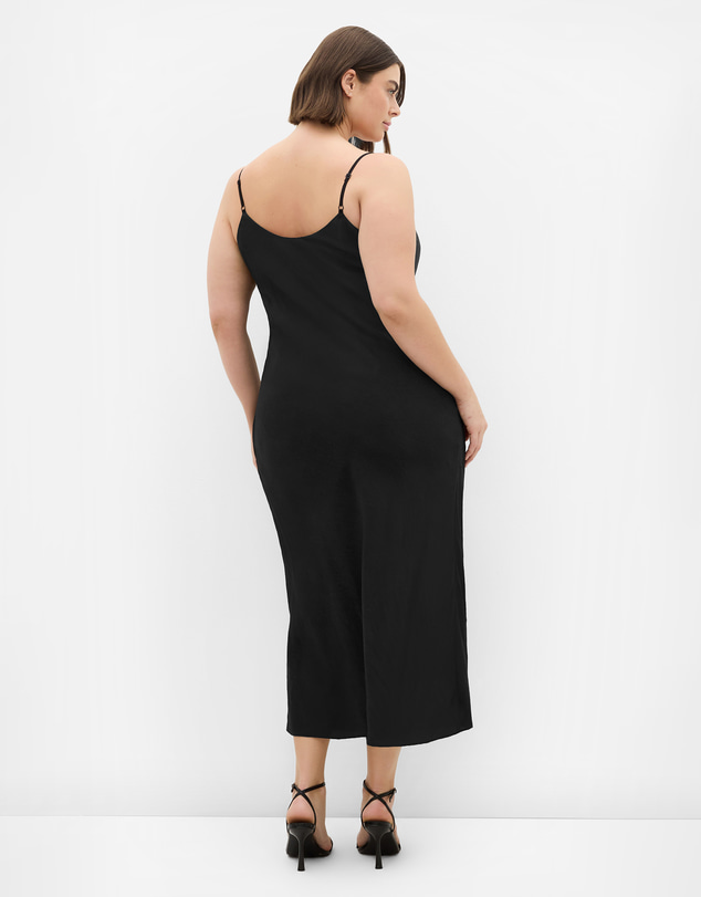 City Chic - Plus size Elsie Cowl Neck Slip Dress - black