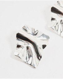 Lovisa - Silver Plated Warped Metal Stud Earrings