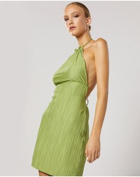 Winona - Plisse Short Dress Green