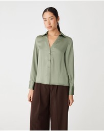 Forcast - Lila V-neck Satin Blouse