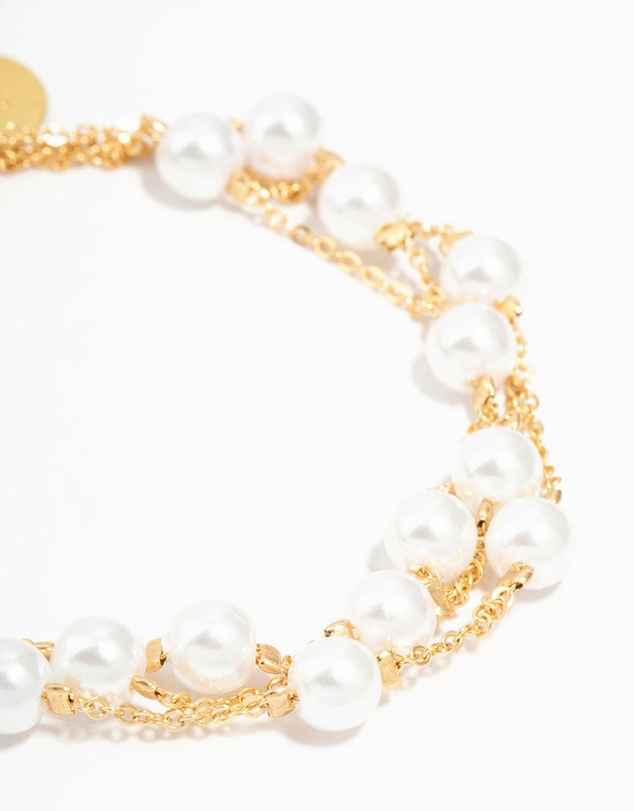 Lovisa - Gold Plated Pearl Layered Bracelet