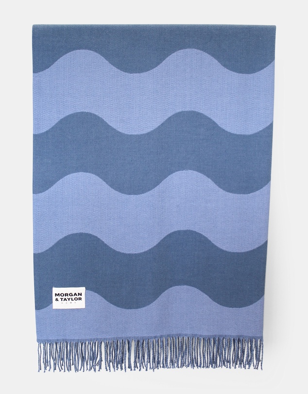 Morgan & Taylor - Making Waves Throw Blanket in Navy Blue