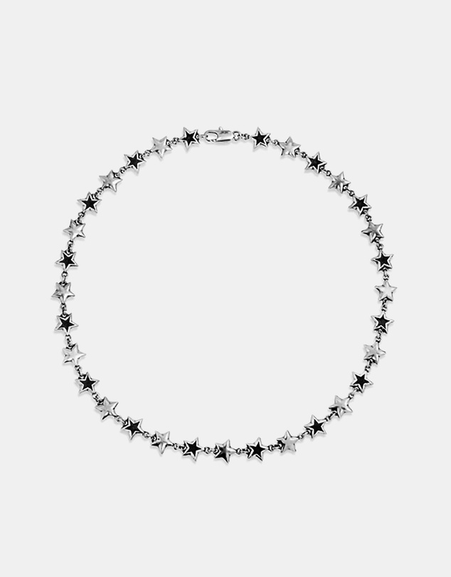 TwoJeys - Black Enameled Stars Necklace