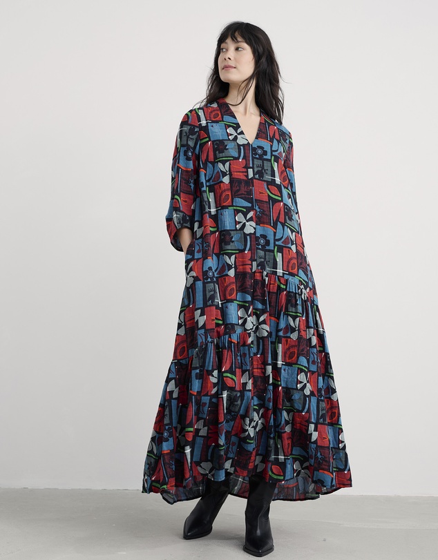 Seasalt - Seasalt Cornwall Multi Windblown Tiered V-Neck Dress
