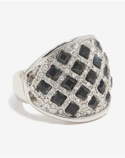 Lovisa - Silver Mini Black Triangles Ring
