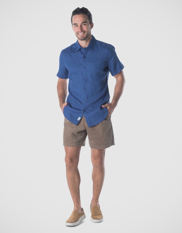 Coast Clothing - Indigo Short Sleeve Linen Shirt