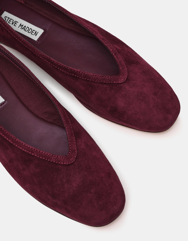 Steve Madden - Leni Wine Suede Flats
