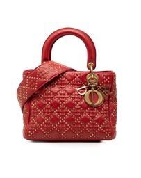 Pre-Loved by Azura Reborn - Pre-Loved Medium Lambskin Cannage Studded Supple Lady Dior