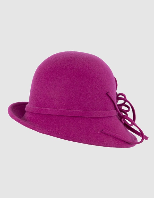 Max Alexander - Winter Felt Fuchsia Cloche Hat