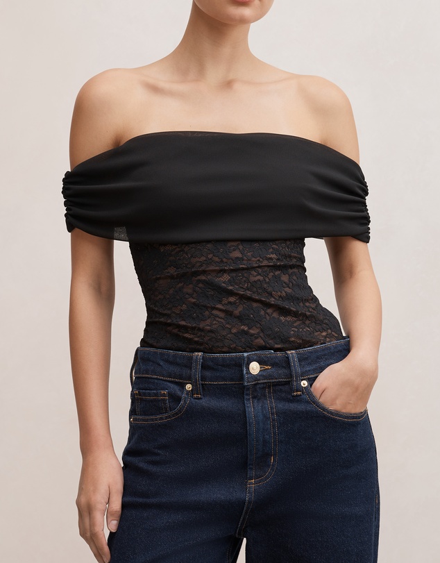 Forever New - Lily Lace Bardot Top