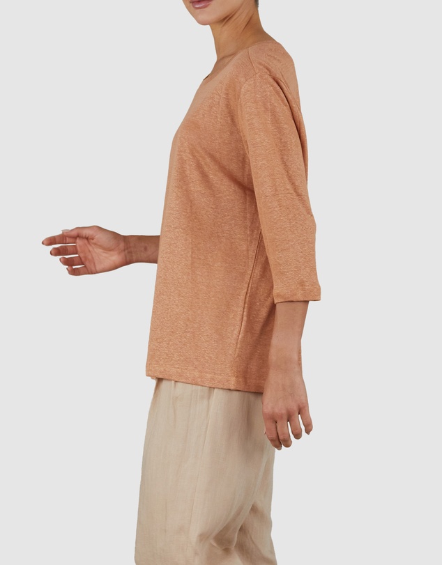 Amelius - Bronte Linen Three Quarter Jersey Top
