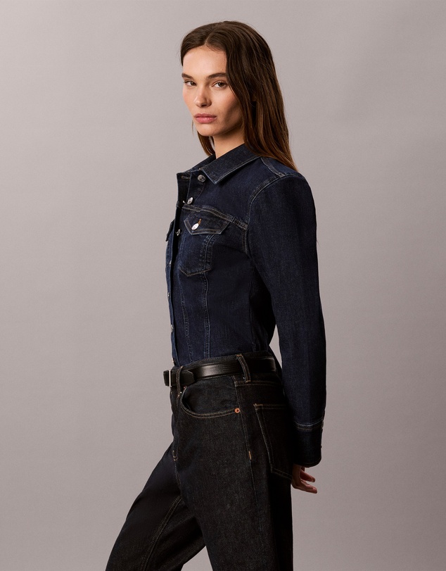 Calvin Klein Jeans - Sculpt Denim Trucker Button-Down Shirt
