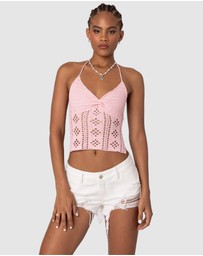 EDIKTED - Jada Open Back Crochet Top