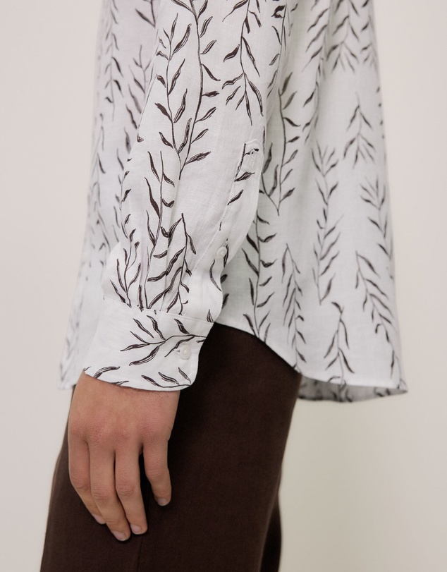 Trenery - Rowan Regular Fit Linen Long Sleeve Shirt in White