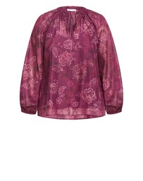 City Chic - Eternal Love Lace Print Top