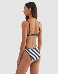 Polo Ralph Lauren - Pique Stripe High Leg Bikini Bottom
