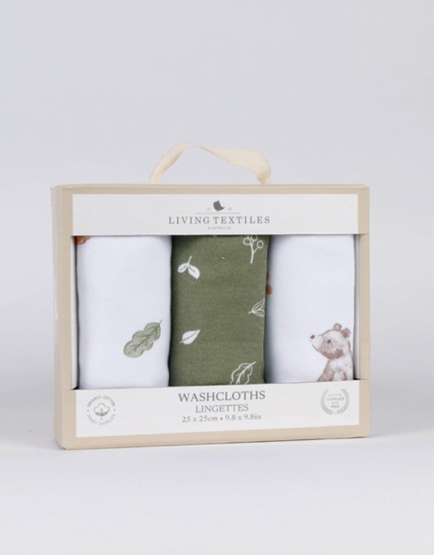 Living Textiles - 3 Pack Wash Cloths - Fox & Friends