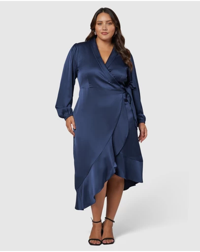 Pink Dusk by Curve Project - Girl Crush Satin Wrap Dress
