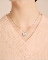 Karen Walker - Runaway Flaming Mother Of Pearl Heart Necklace 55cm