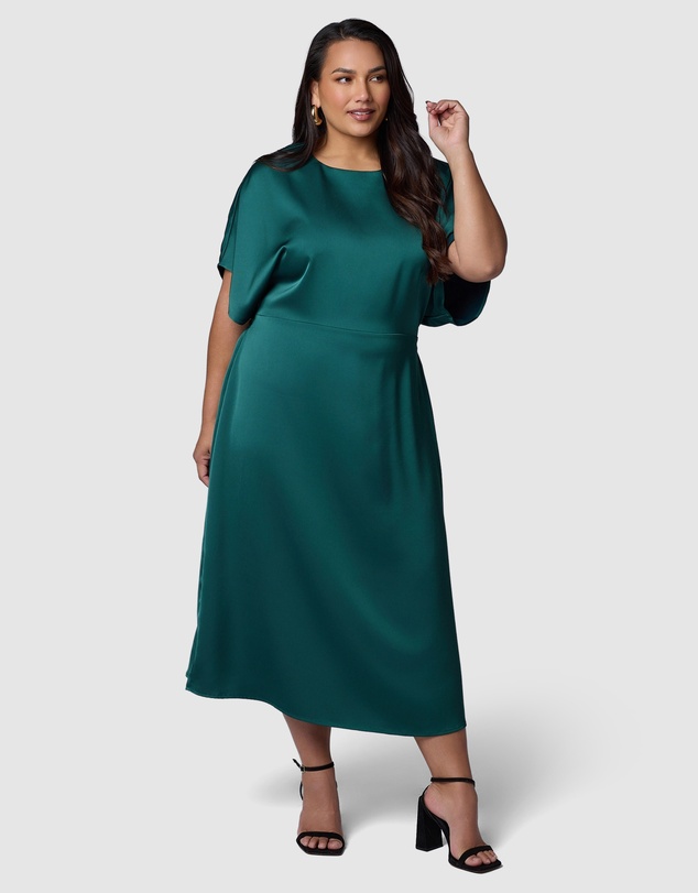 Pink Dusk by Curve Project - Lust Unleashed Satin Midi Dress