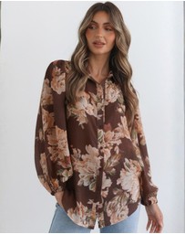 Esther & Co - Veiga Blouse - Choc Floral