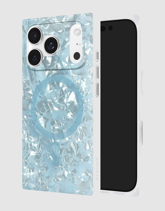 Flaunt - Flaunt Square Icy Blue Pearl MagSafe Case for iPhone 17 Pro