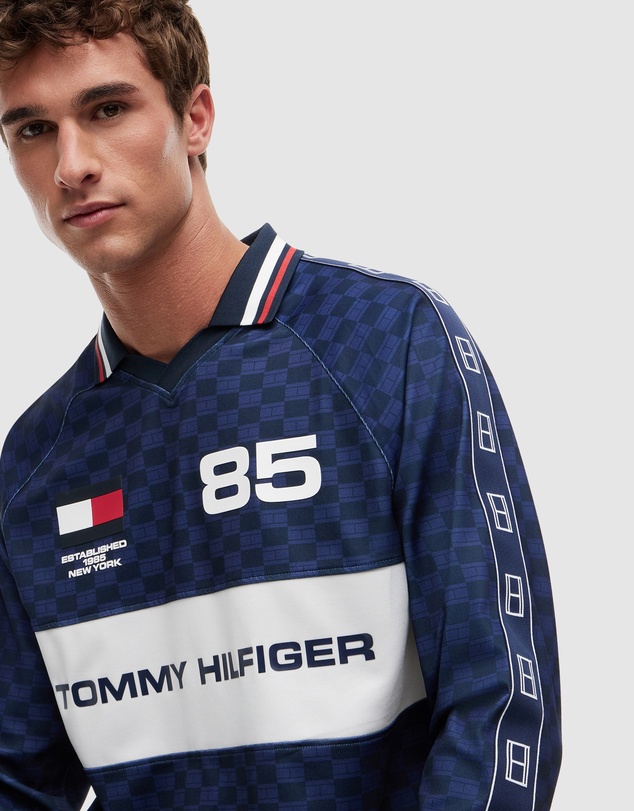 Tommy Hilfiger - Geometric Flag Print LS Rugby Shirt