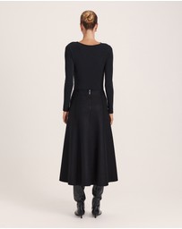 SABA - Karla Wool Panel Midi Skirt