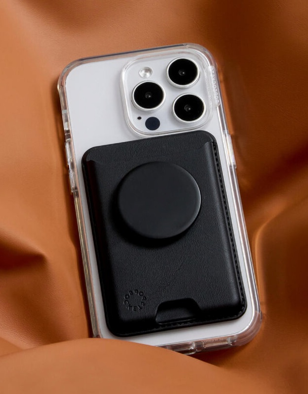 PopSockets - PopWallet+ MagSafe Softgoods Phone Wallet Card Holder+ Magnetic Adapter Ring