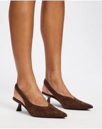 AERE - Suede Slingback Heels