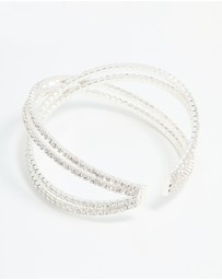 Lovisa - Silver Diamante Pave Wrap Bangle