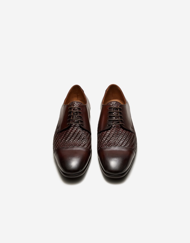 Calibre - Leather Weave Derby Tan Dark