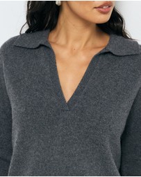 AERE - Asha Merino Wool Blend Polo Knit