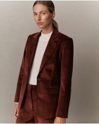 Trenery - Italian Cord Blazer in Red Mahogany