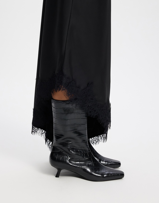 AERE - Maria Leather Kitten Heel Boots