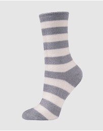 Bamboozld - 3 Pack Fluffy Bamboo Lounge Bed Crew Socks