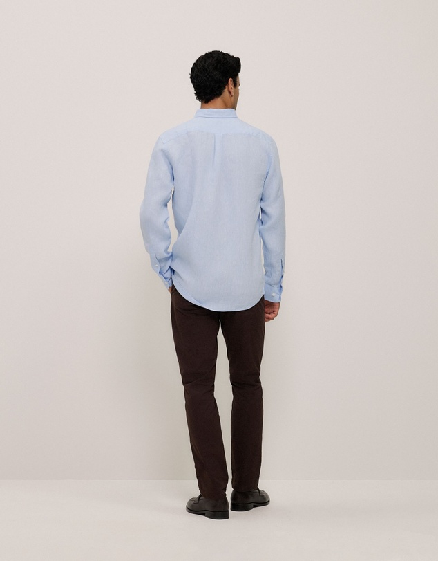 Trenery - Regular Fit Delave Linen Shirt in Fresh Blue