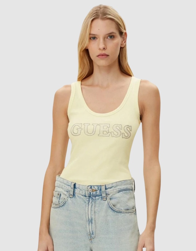 GUESS - Sleeveless Embellished Logo Tank Top